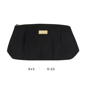 Giorgio Armani Black Makeup Bag 9x5.5 Gold Logo Cosmetic Pouch